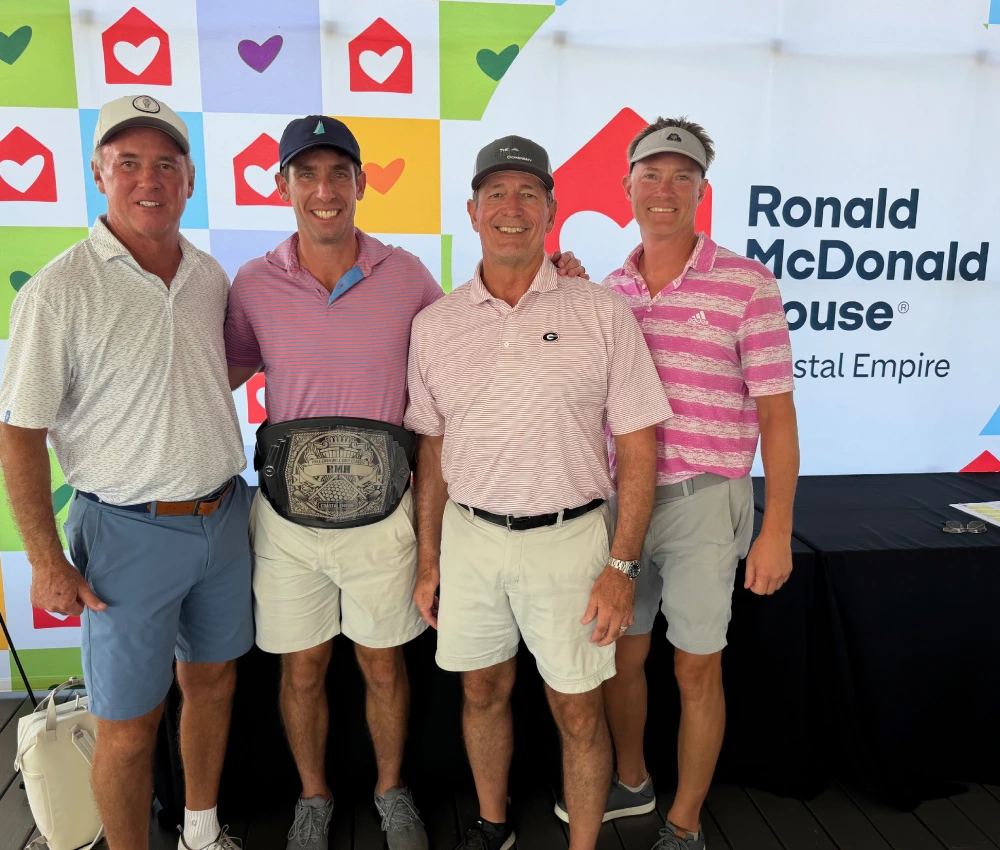 beer guys and cigars golf champions with championship belt