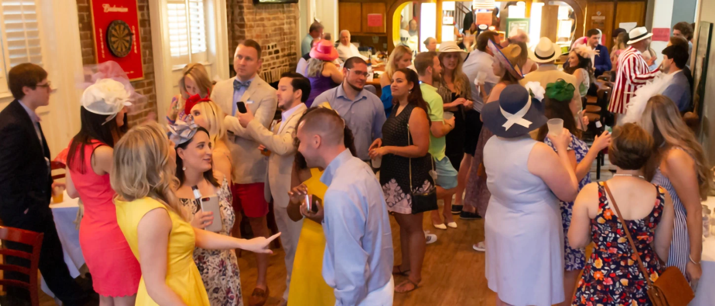 social gathering of red shoe society members